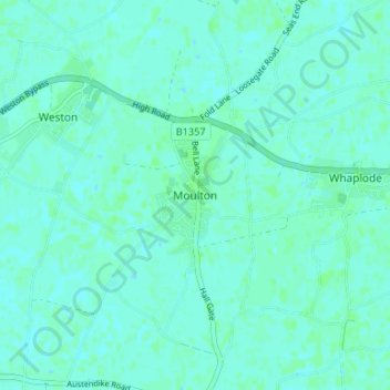 Mapa topográfico Moulton, altitud, relieve