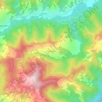 Mapa topográfico Porcentico, altitud, relieve