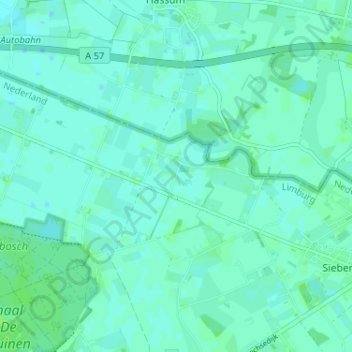 Mapa topográfico Vrij, altitud, relieve