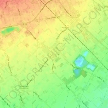 Mapa topográfico Porcellengo, altitud, relieve