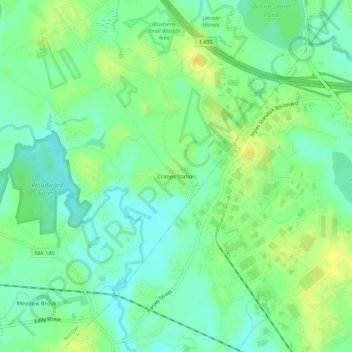 Mapa topográfico Cranes Station, altitud, relieve