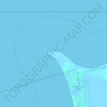 Mapa topográfico Punta La Playa, altitud, relieve