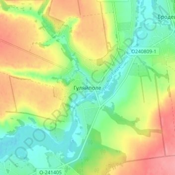 Mapa topográfico Juliaipole, altitud, relieve