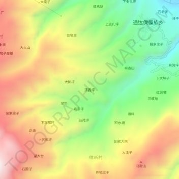 Mapa topográfico 清香坪, altitud, relieve
