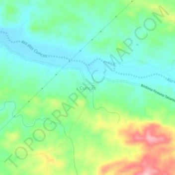 Mapa topográfico Cuncas, altitud, relieve
