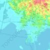 Mapa topográfico Songon, altitud, relieve