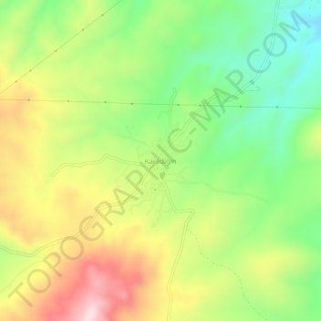 Mapa topográfico Karadiğin, altitud, relieve