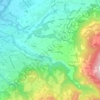 Mapa topográfico Triches, altitud, relieve
