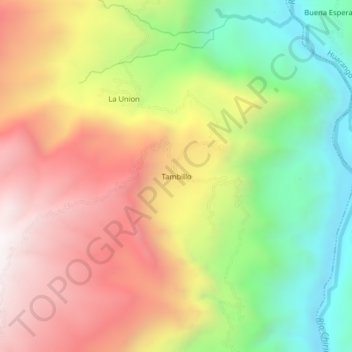 Mapa topográfico Tambillo, altitud, relieve