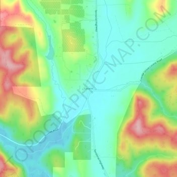 Mapa topográfico Lorane, altitud, relieve