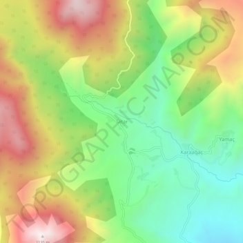 Mapa topográfico Tatar, altitud, relieve