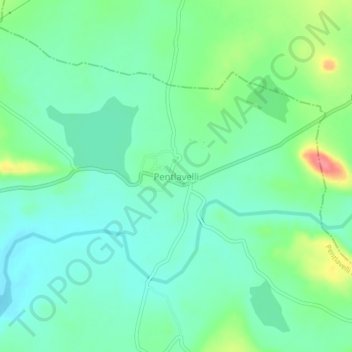 Mapa topográfico Pentlavelli, altitud, relieve