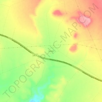 Mapa topográfico Cardiel, altitud, relieve
