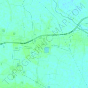 Mapa topográfico Kansi, altitud, relieve