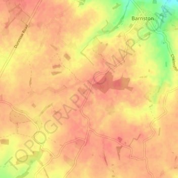 Mapa topográfico Bishops Green, altitud, relieve