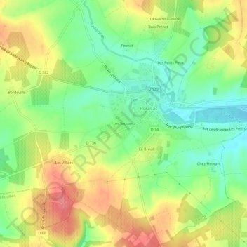 Mapa topográfico Les Seguins, altitud, relieve