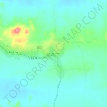 Mapa topográfico El Plantel, altitud, relieve