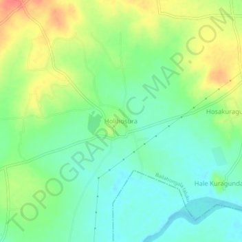 Mapa topográfico Kurugunda, altitud, relieve