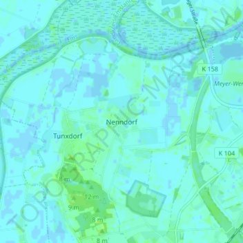 Mapa topográfico Nenndorf, altitud, relieve