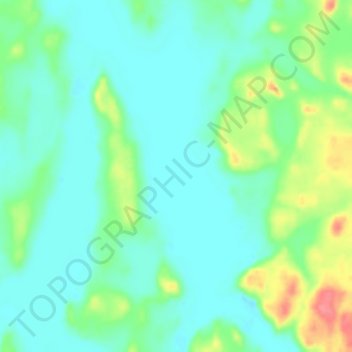 Mapa topográfico Fork Lake, altitud, relieve