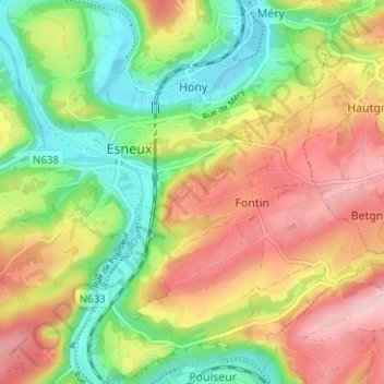 Mapa topográfico Hamay, altitud, relieve