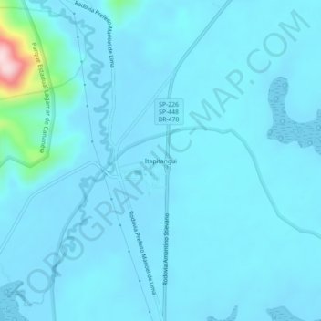 Mapa topográfico Itapitangui, altitud, relieve