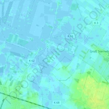 Mapa topográfico Groß Neuland, altitud, relieve