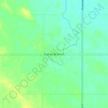 Mapa topográfico Fisher Branch, altitud, relieve