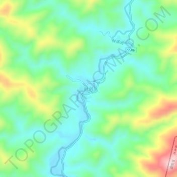 Mapa topográfico Guandong, altitud, relieve