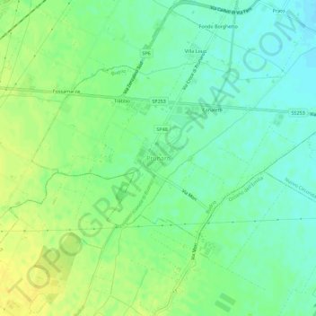 Mapa topográfico Prunaro, altitud, relieve