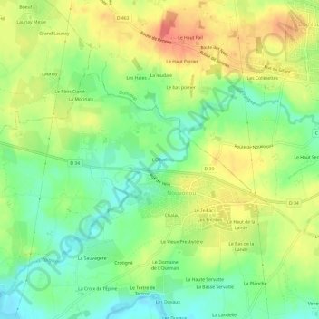 Mapa topográfico L'Olivel, altitud, relieve