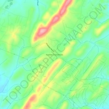 Mapa topográfico Keebler Crossroads, altitud, relieve