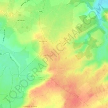 Mapa topográfico Varenne, altitud, relieve