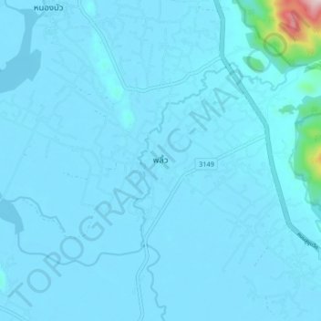 Mapa topográfico Phlio, altitud, relieve