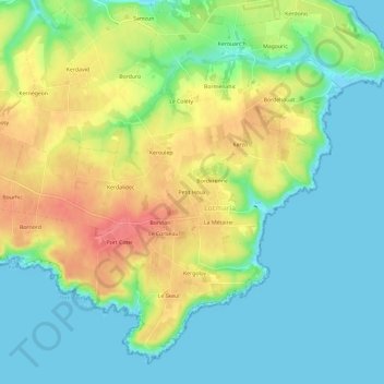 Mapa topográfico Petit Houx, altitud, relieve