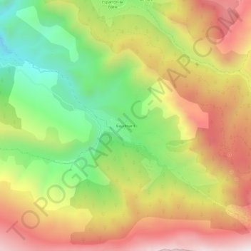 Mapa topográfico Baudinard, altitud, relieve