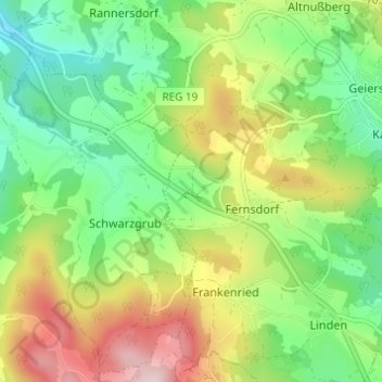 Mapa topográfico Weging, altitud, relieve