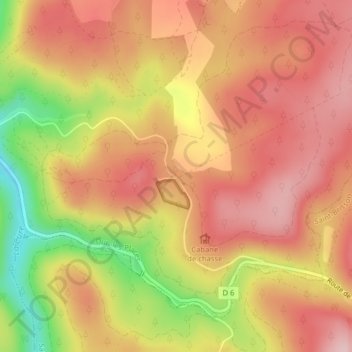 Mapa topográfico Le Breuil, altitud, relieve