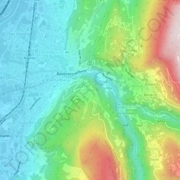 Mapa topográfico Porte, altitud, relieve