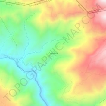 Mapa topográfico Cankara, altitud, relieve
