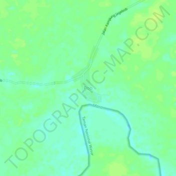 Mapa topográfico Poo, altitud, relieve