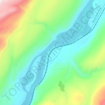 Mapa topográfico Curry, altitud, relieve