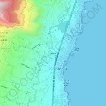 Mapa topográfico Aroba, altitud, relieve