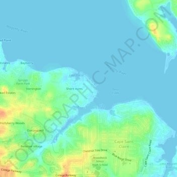 Mapa topográfico Weatherly, altitud, relieve