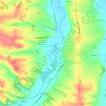 Mapa topográfico La Chaussée, altitud, relieve