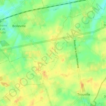 Mapa topográfico Le Bocage, altitud, relieve