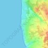 Mapa topográfico Areia - Mindelo, altitud, relieve