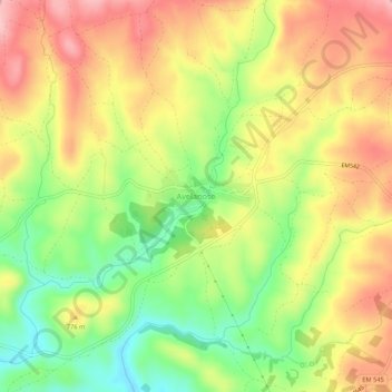 Mapa topográfico Avelanoso, altitud, relieve