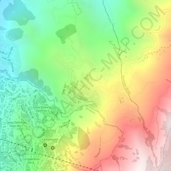 Mapa topográfico Granizal, altitud, relieve