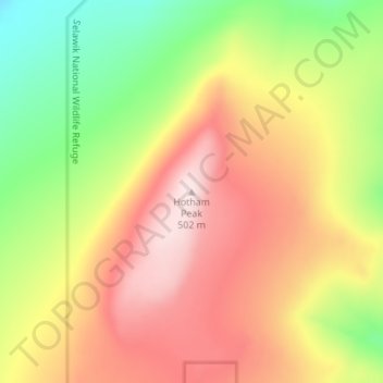 Mapa topográfico Hotham Peak, altitud, relieve